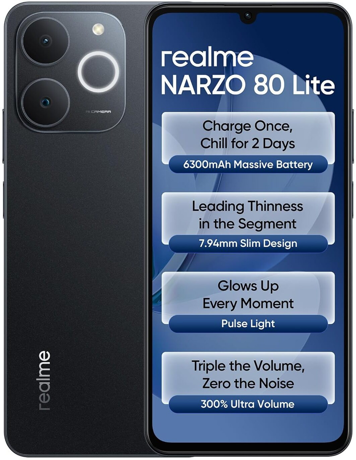 Realme Narzo 80 Lite (Obsidian Black, 64 Gb) 1