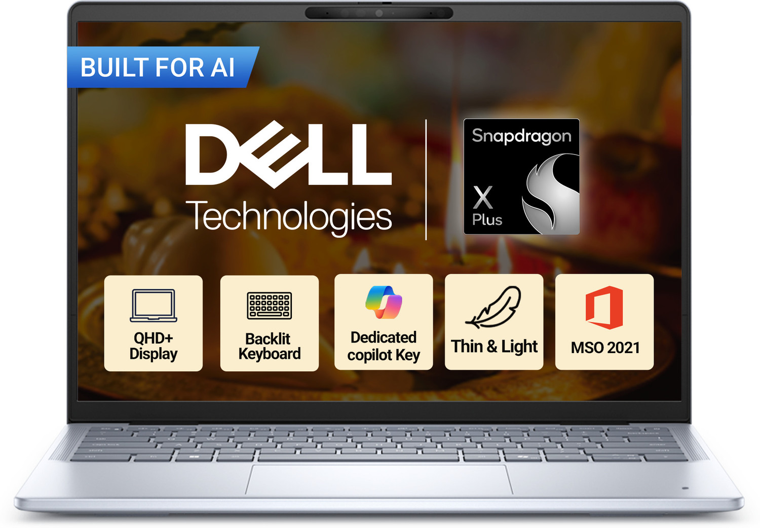 Dell 14 Snapdragon X Plus - (16 Gb/1 Tb Ssd/Windows 11 Home) 7441 Thin And Light Laptop 1