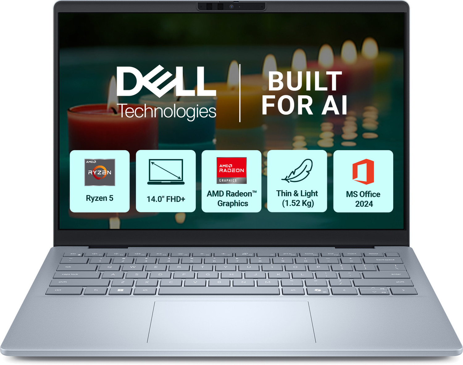 Dell 14 Microsoft Office Home 2024 Amd Ryzen 5 Hexa Core Ai 5 340 - (16 Gb/512 Gb Ssd/Windows 11 Home) Db14255 Thin And Light Laptop 1