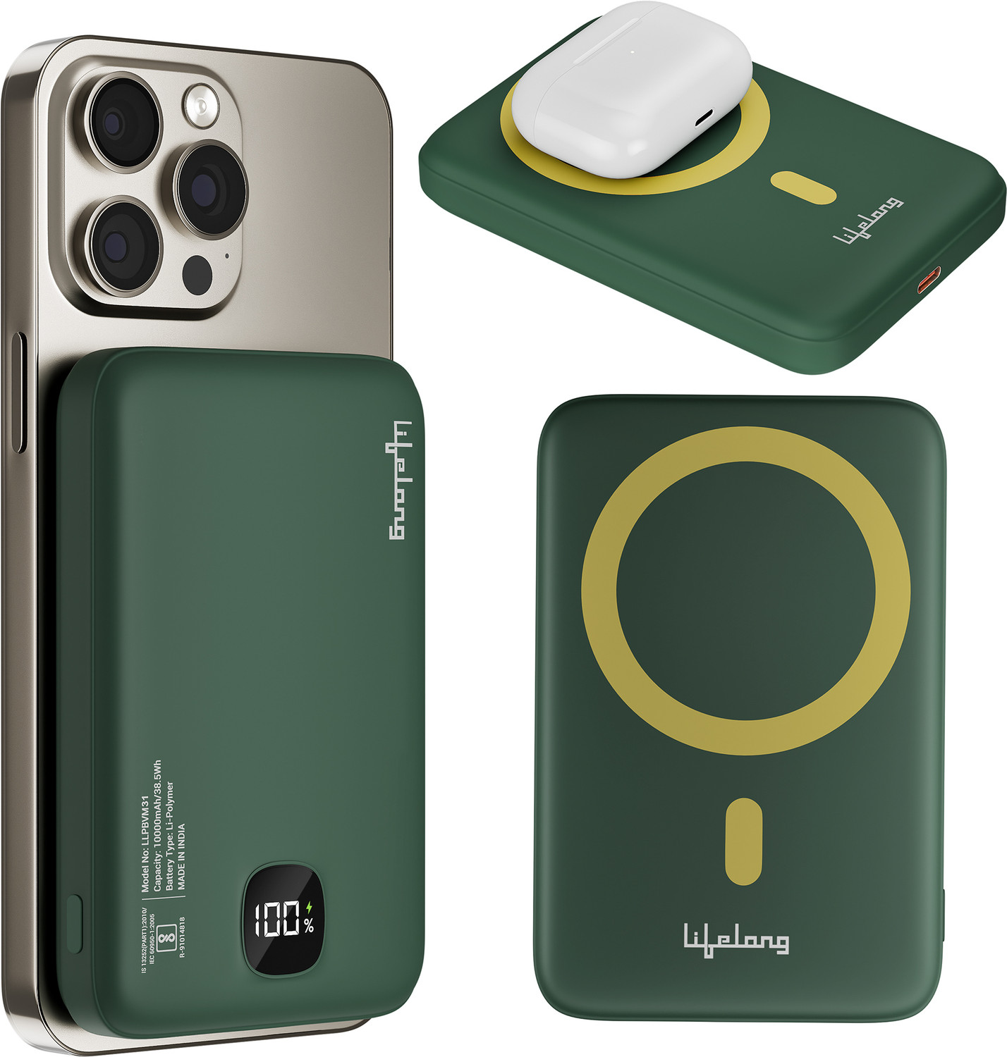 Lifelong 10000 Mah 22.5 W Wired &Amp; Wireless Pocket Size Power Bank 1