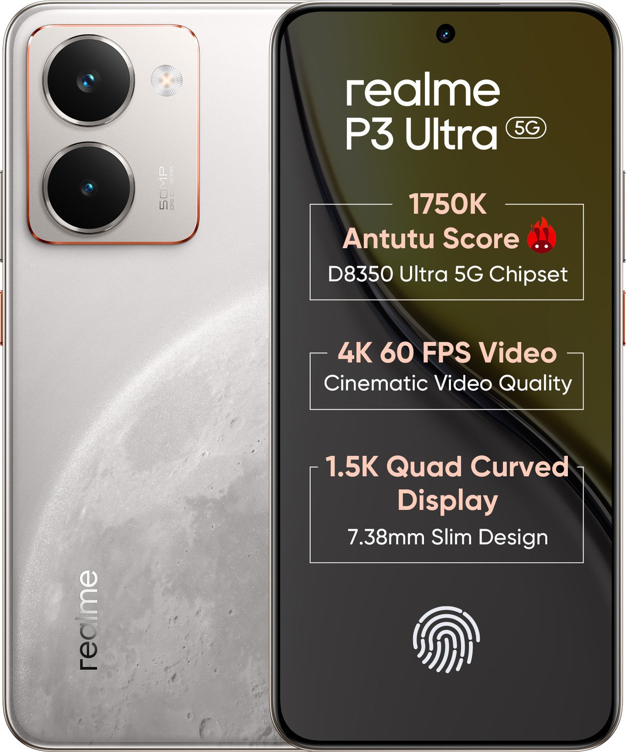 Realme P3 Ultra 5G (Glowing Lunar White, 128 Gb) 1