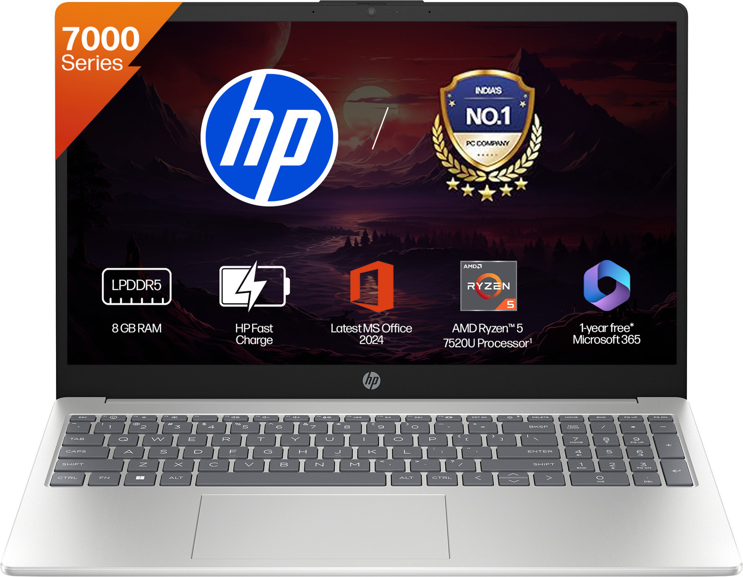 Hp Amd Ryzen 5 Quad Core 7520U - (8 Gb/512 Gb Ssd/Windows 11 Home) 15-Fc0805Au Thin And Light Laptop 5