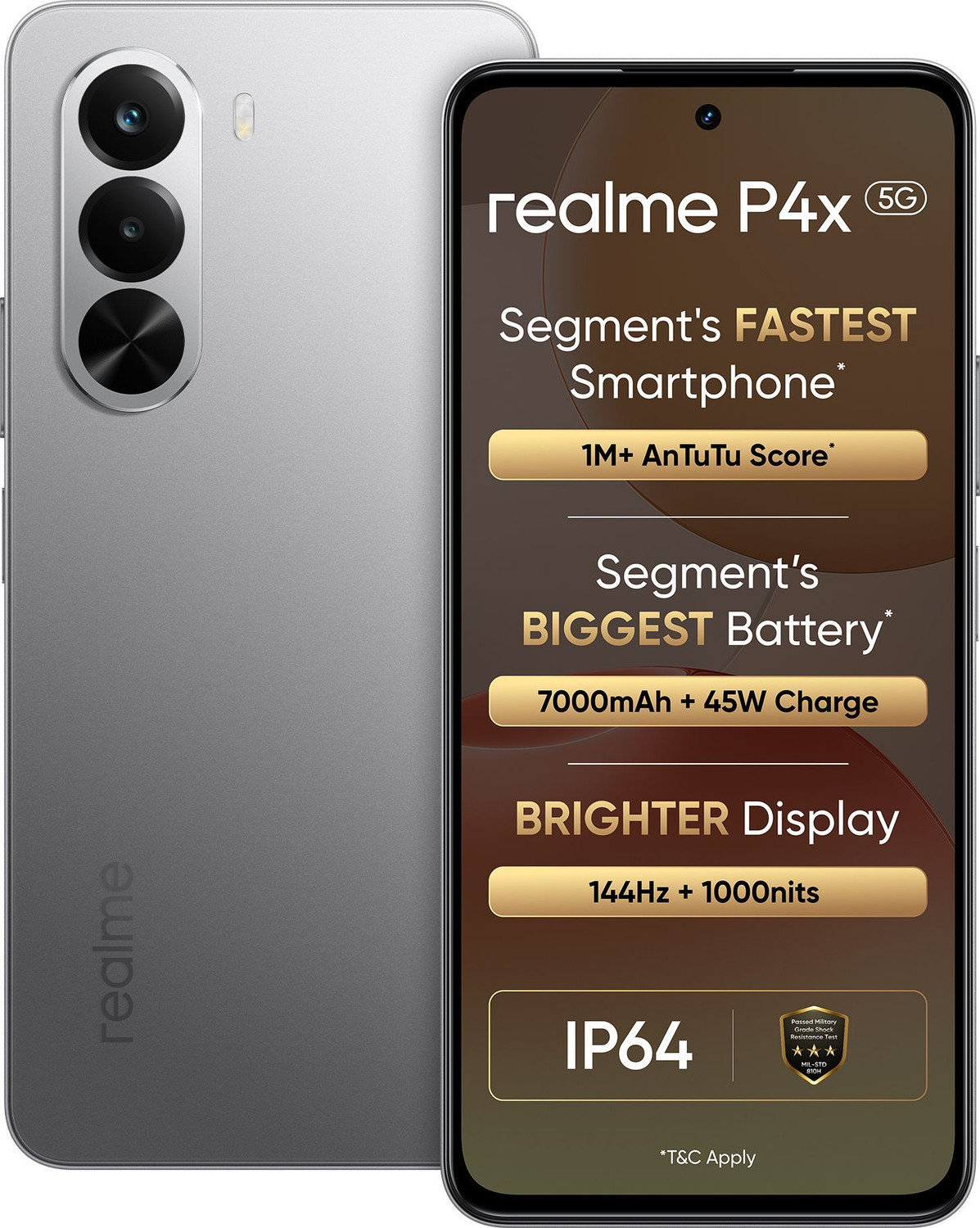 Realme P4X 5G (Matte Silver, 128 Gb) 1