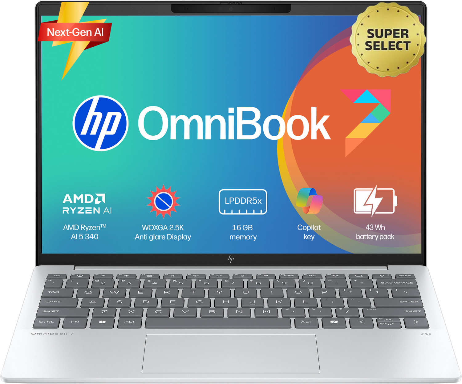 Hp Omnibook 7 Aero (Previously Pavilion) Amd Ryzen Ai 5 Hexa Core Ai 5 340 - (16 Gb/512 Gb Ssd/Windows 11 Home) 13-Bg1678Au Thin And Light Laptop 1