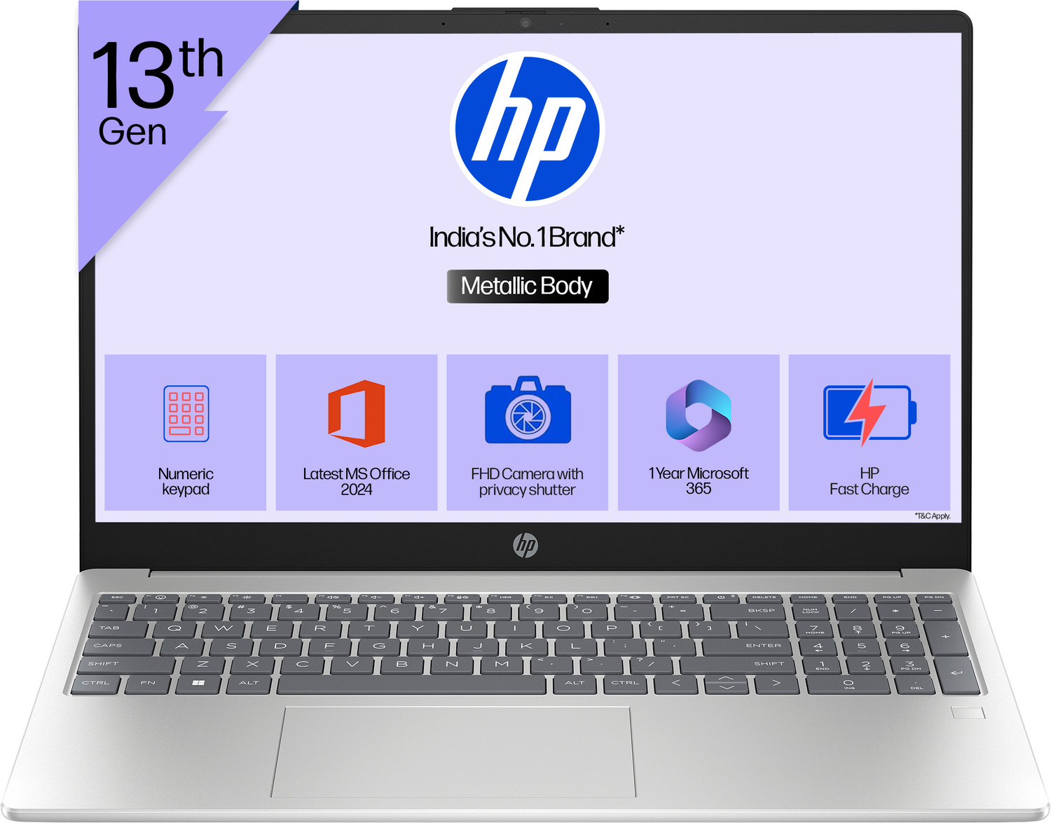 Hp 15S Metal Intel Core I3 13Th Gen 1315U - (8 Gb/512 Gb Ssd/Windows 11 Home) 15-Hr0005Tu Thin And Light Laptop 1