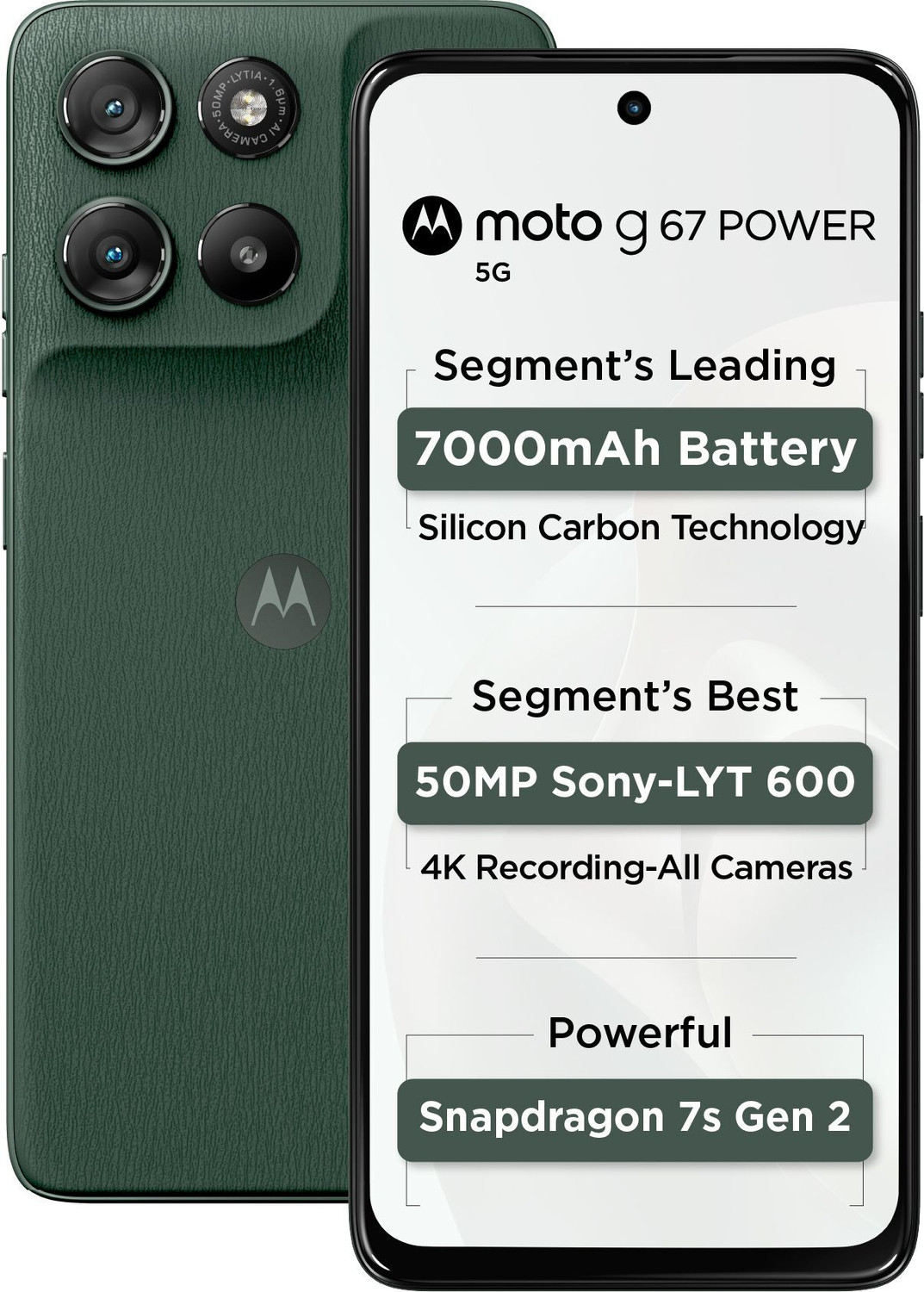 Motorola G67 Power 5G Snapdragon (Pantone Cilantro, 128 Gb) 5