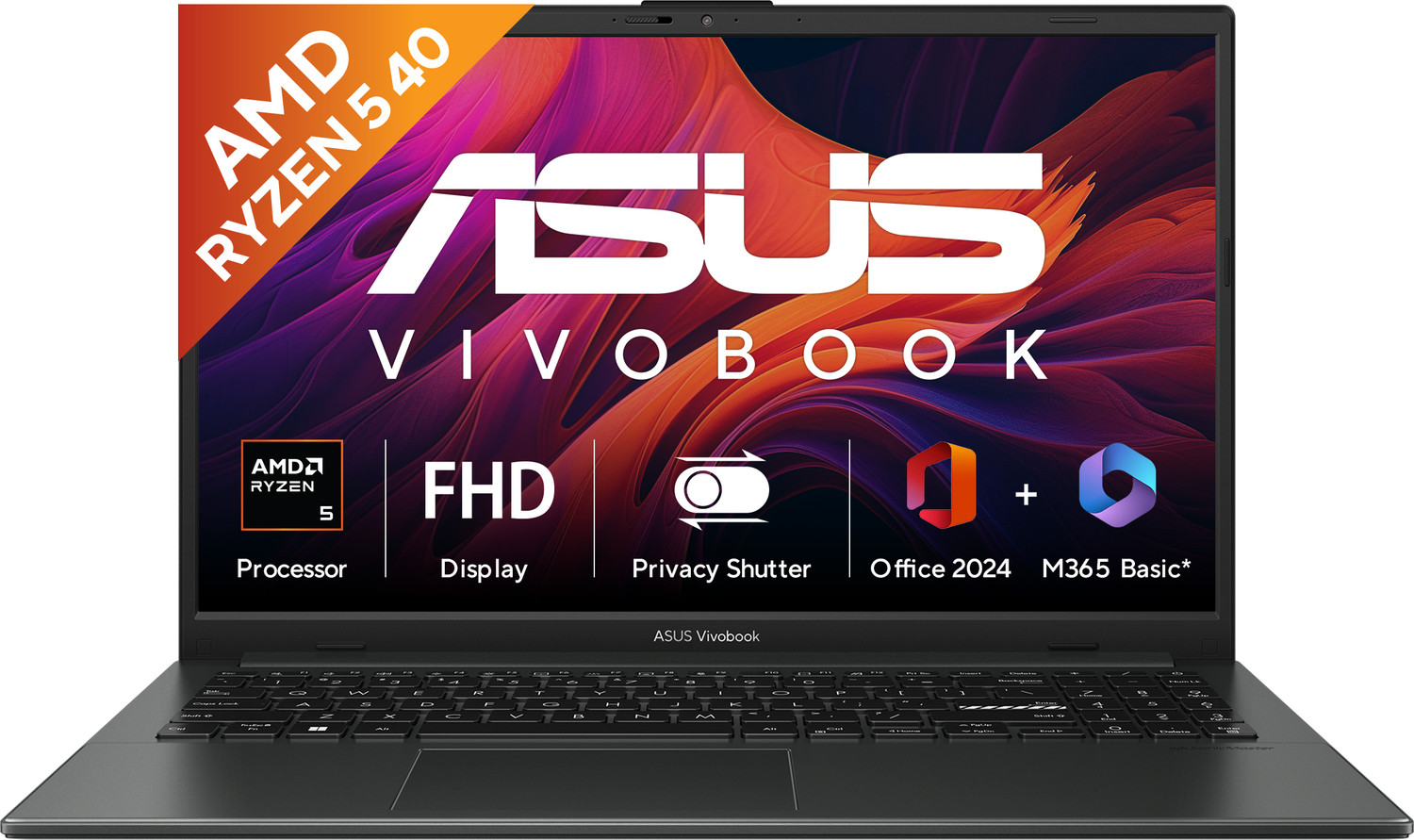Asus Vivobook Go 15 (2025) With Office 2024 + M365 Basic Amd Ryzen 5 Quad Core 40 - (16 Gb/512 Gb Ssd/Windows 11 Home) E1504Fa-Bq2116Ws Thin And Light Laptop 1