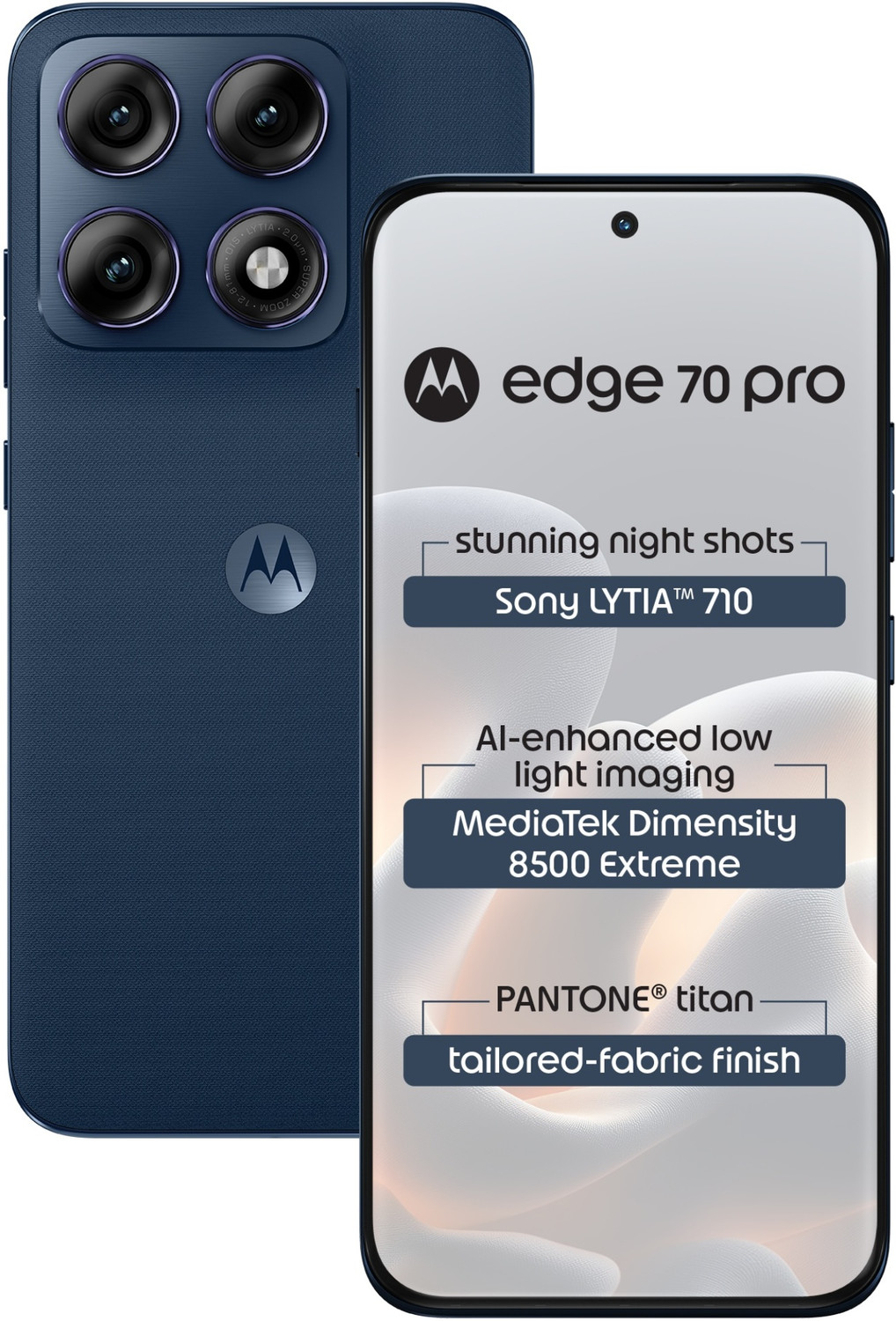 Motorola Edge 70 Pro (Tailored Fabric - Pantone Titan (Blue), 256 Gb) 5
