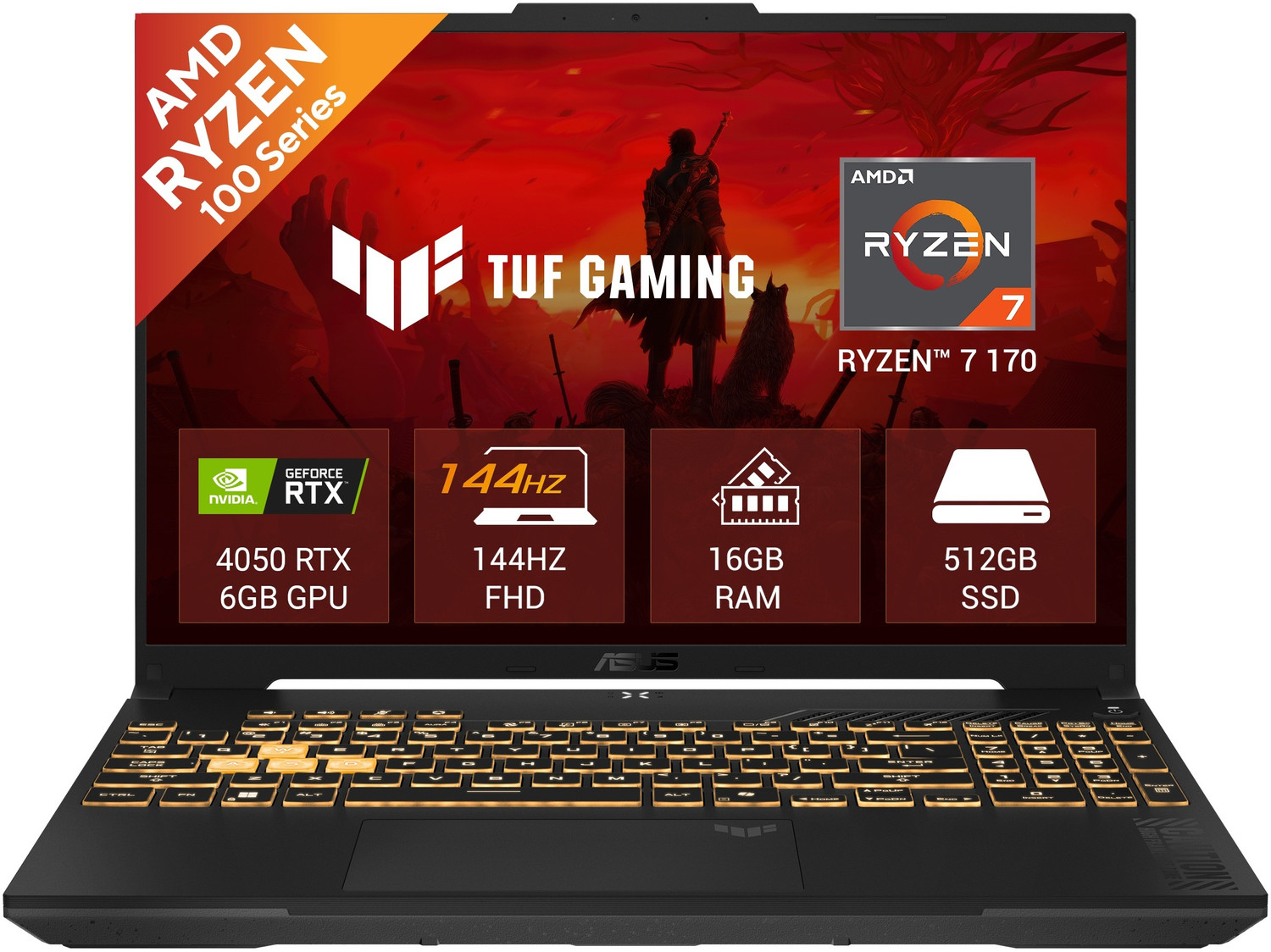 Asus Tuf Gaming A16 (2026) With Office 2024 + M365 Basic Amd Ryzen 7 170 - (16 Gb/512 Gb Ssd/Windows 11 Home/6 Gb Graphics/Nvidia Geforce Rtx 4050/144 Hz) Fa607Nuq-Rl047Ws Gaming Laptop 1