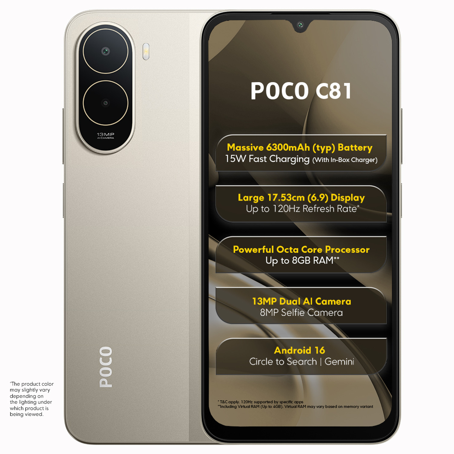 Poco C81 (Sunset Gold, 64 Gb) 1