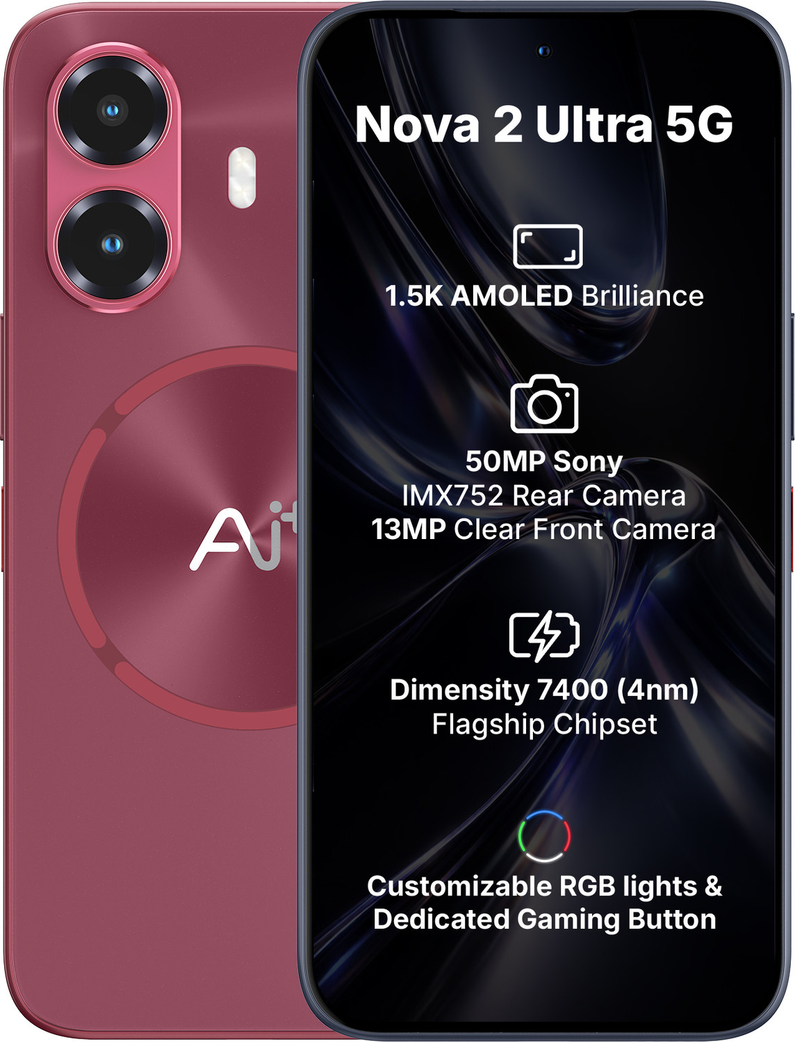 Ai+ Nova 2 Ultra 5G (With Tws) (Red, 128 Gb) 1