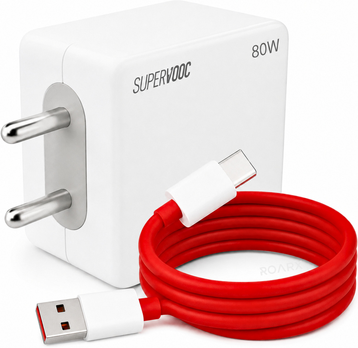 Techblaze 80 W Supervooc 3 A Wall Charger For Mobile With Detachable Cable 1