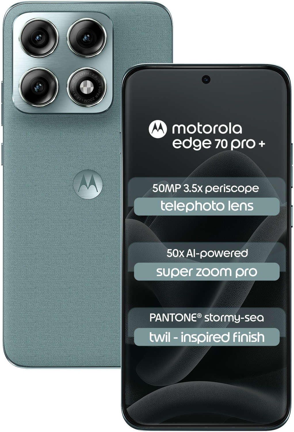 Motorola Edge 70 Pro+ (Twill Inspired Pantone Stormy Sea (Green), 256 Gb) 3