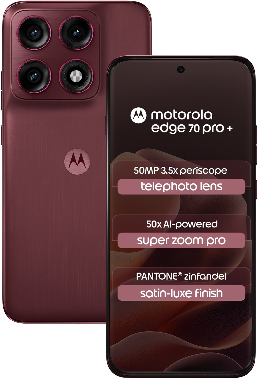 Motorola Edge 70 Pro+ (Satin-Luxe Pantone Zinfandel (Maroon), 256 Gb) 3
