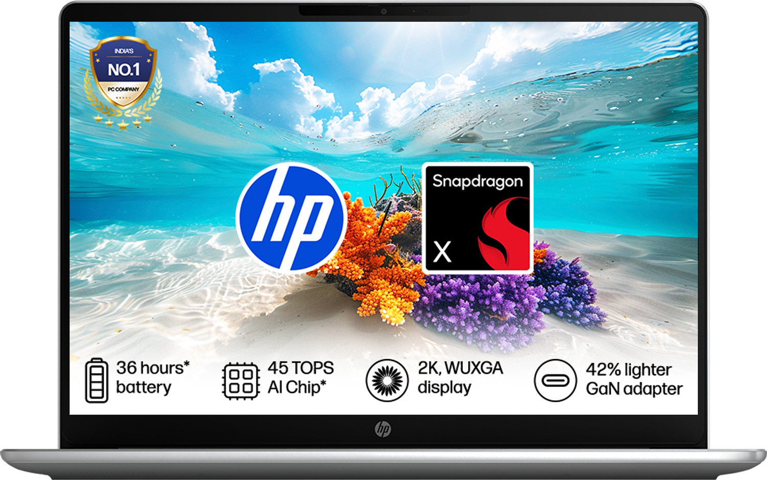 Hp Omnibook 3 2K Wuxga Snapdragon X - (16 Gb/512 Gb Ssd/Windows 11 Home) Omnibook 3 14-Hz0024Qu Laptop 1