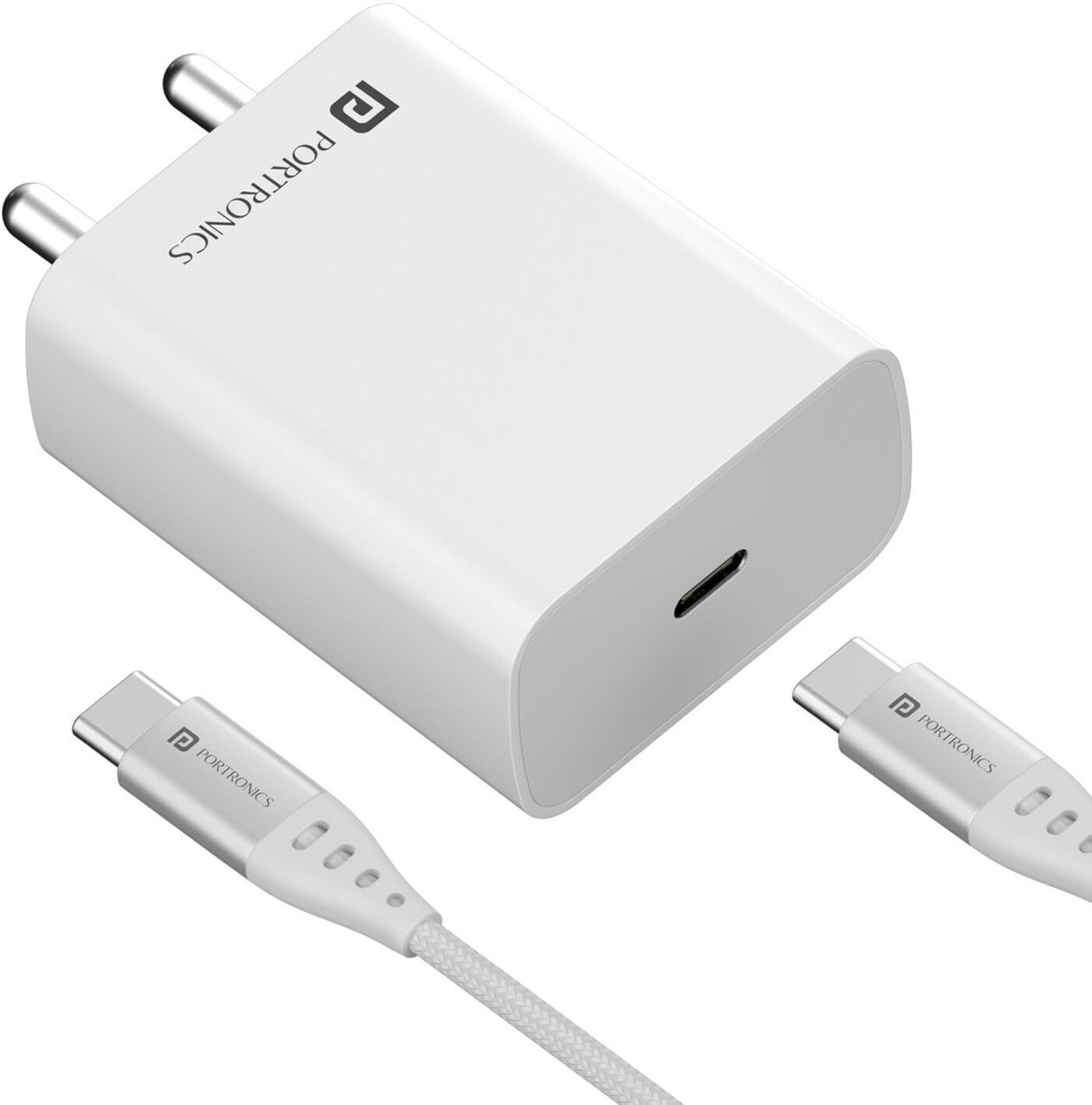 Portronics 25 W Pps 3 A Single Port Mobile Charger With Detachable Cable 45