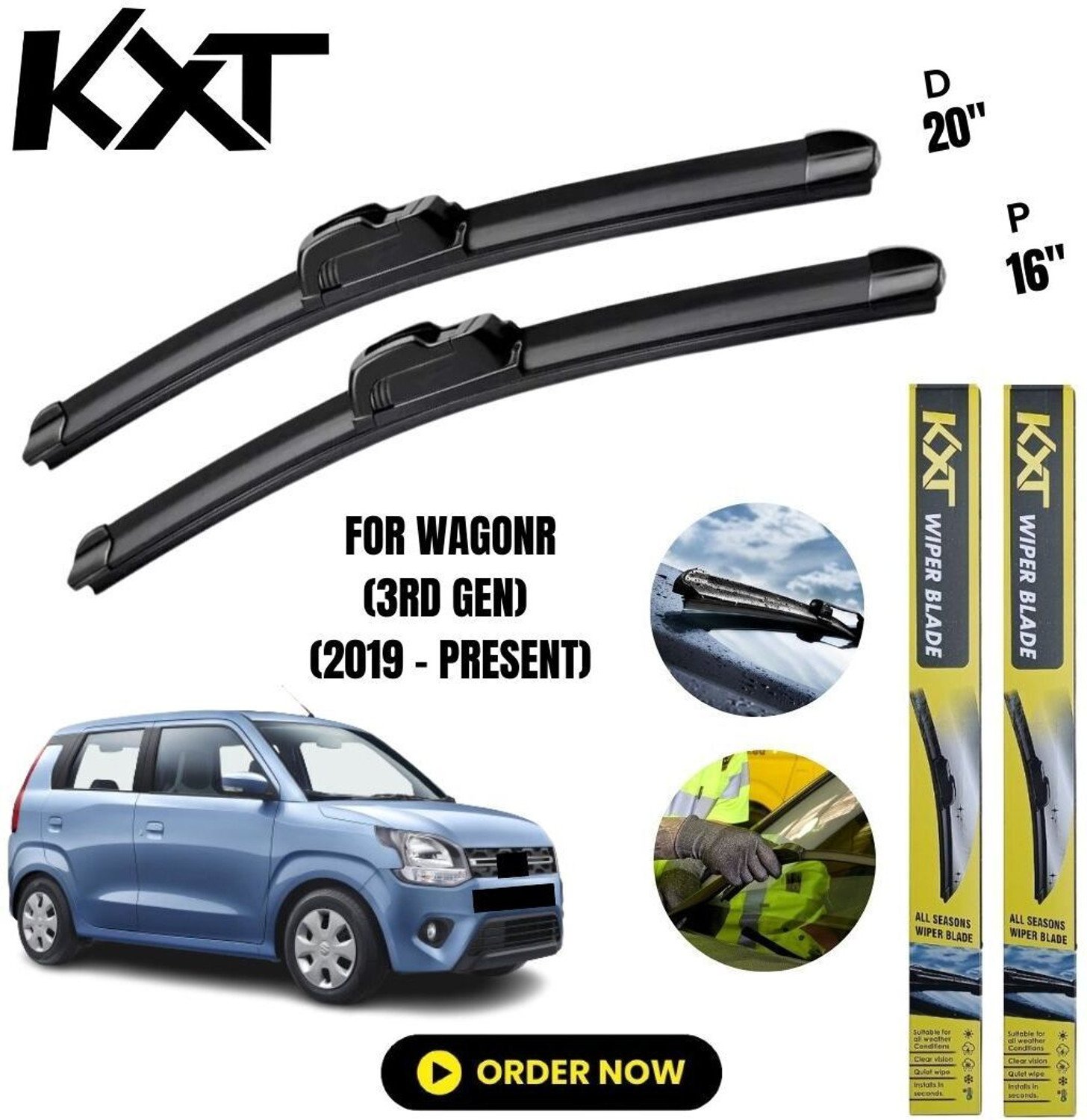 Kxt Flat Frameless Wiper Blade Windshield Wiper 13