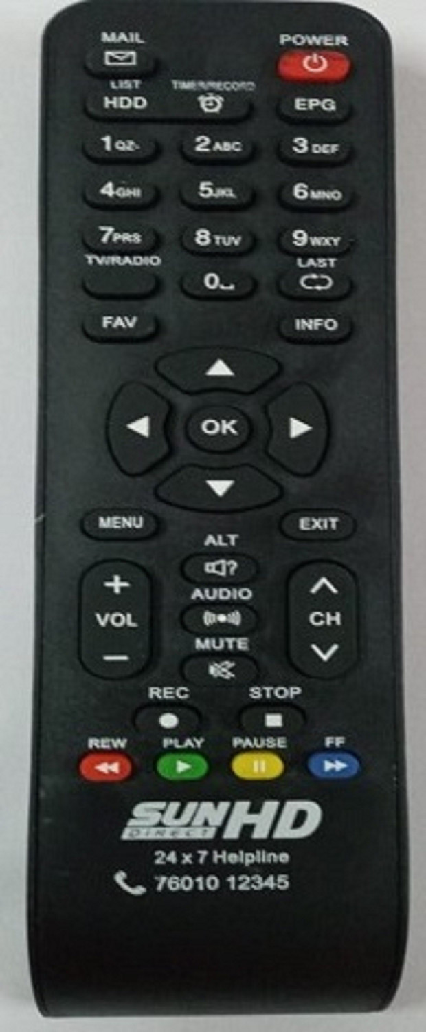 Sun Direct H Remote Controller Sun Direct Set Top Box Hd Only Remote Controller 3