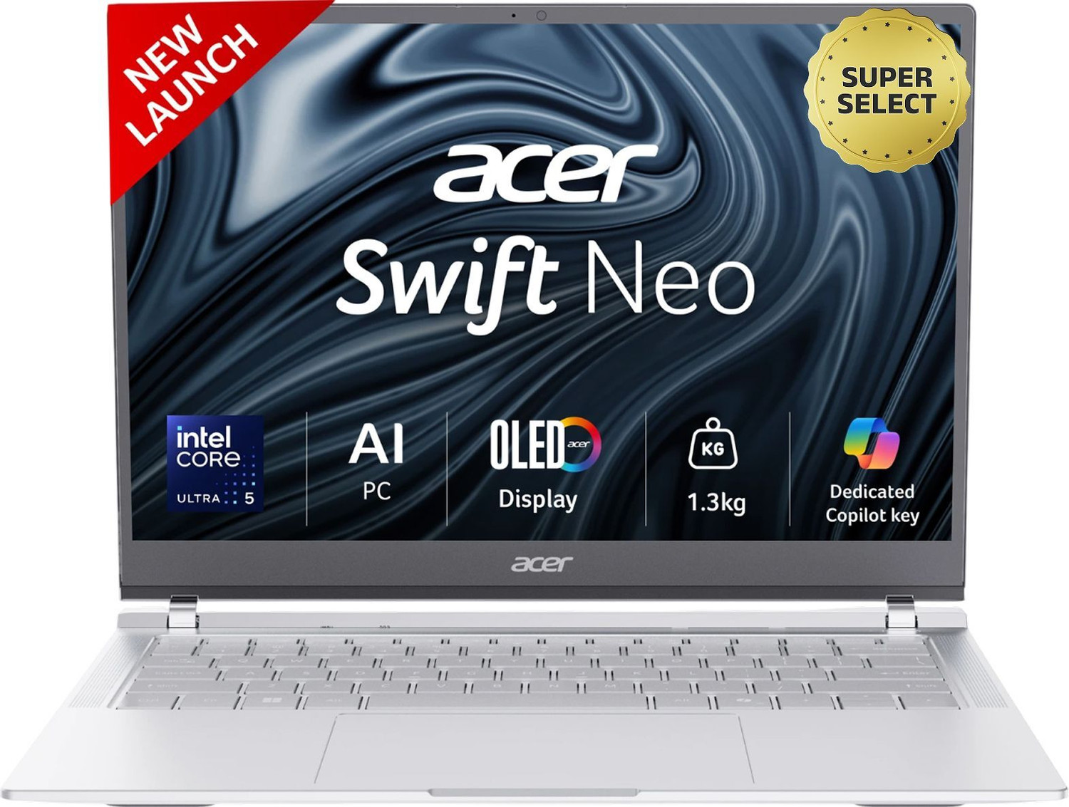 Acer Swift Neo Oled Ai Pc Intel Core Ultra 5 - (16 Gb/1 Tb Ssd/Windows 11 Home) Un.35Gsi.004 / Un.35Gsi.007 Thin And Light Laptop 13