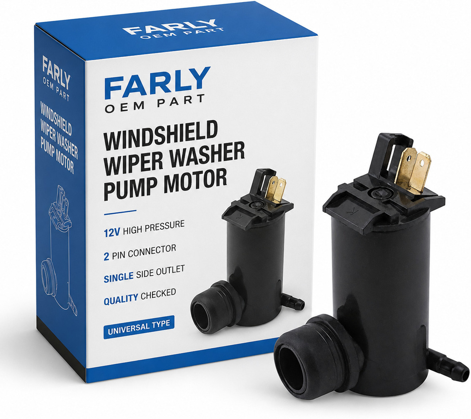 Fairly Auto Universal Car Windshield Wiper Washer Pump Motor 12V Windshield Wiper Motor 3