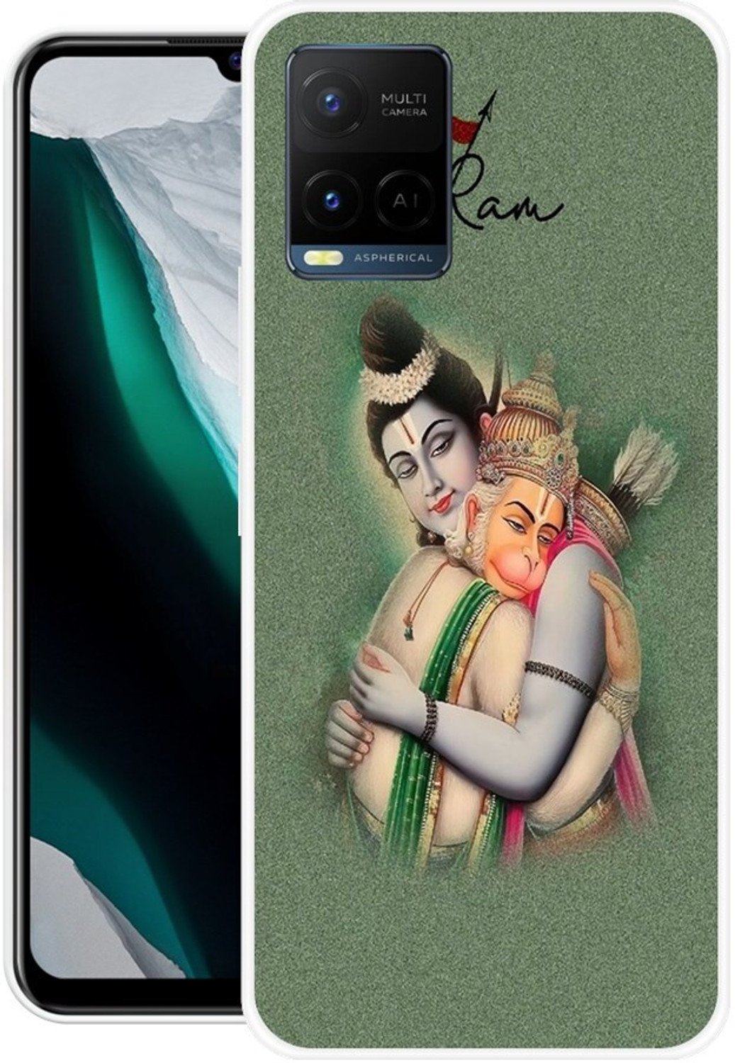 3D U Print Back Cover For Vivo Y21E,V2140, Hanuman Ji ,Bajrangbali ,Ramji,Ram Ji ,God 1