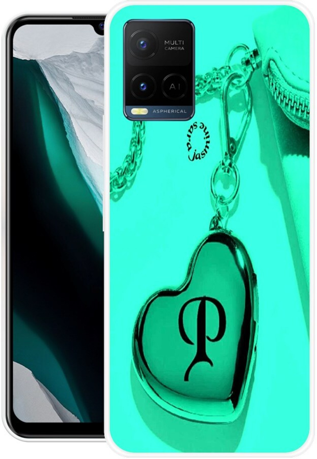 3D U Print Back Cover For Vivo Y21A,V211, P Letter,P Name,P Word,P Alphabet 1