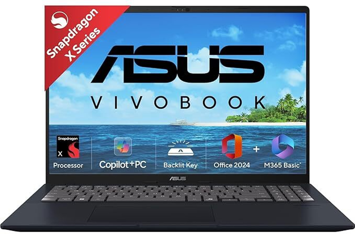 Asus Vivobook 16 (2025), Copilot + Pc With Backlit Keyboard, Ai Pc Intel Snapdragon X - (16 Gb/512 Gb Ssd/Windows 11 Home) X1607Qa-Mb049Ws Thin And Light Laptop 1