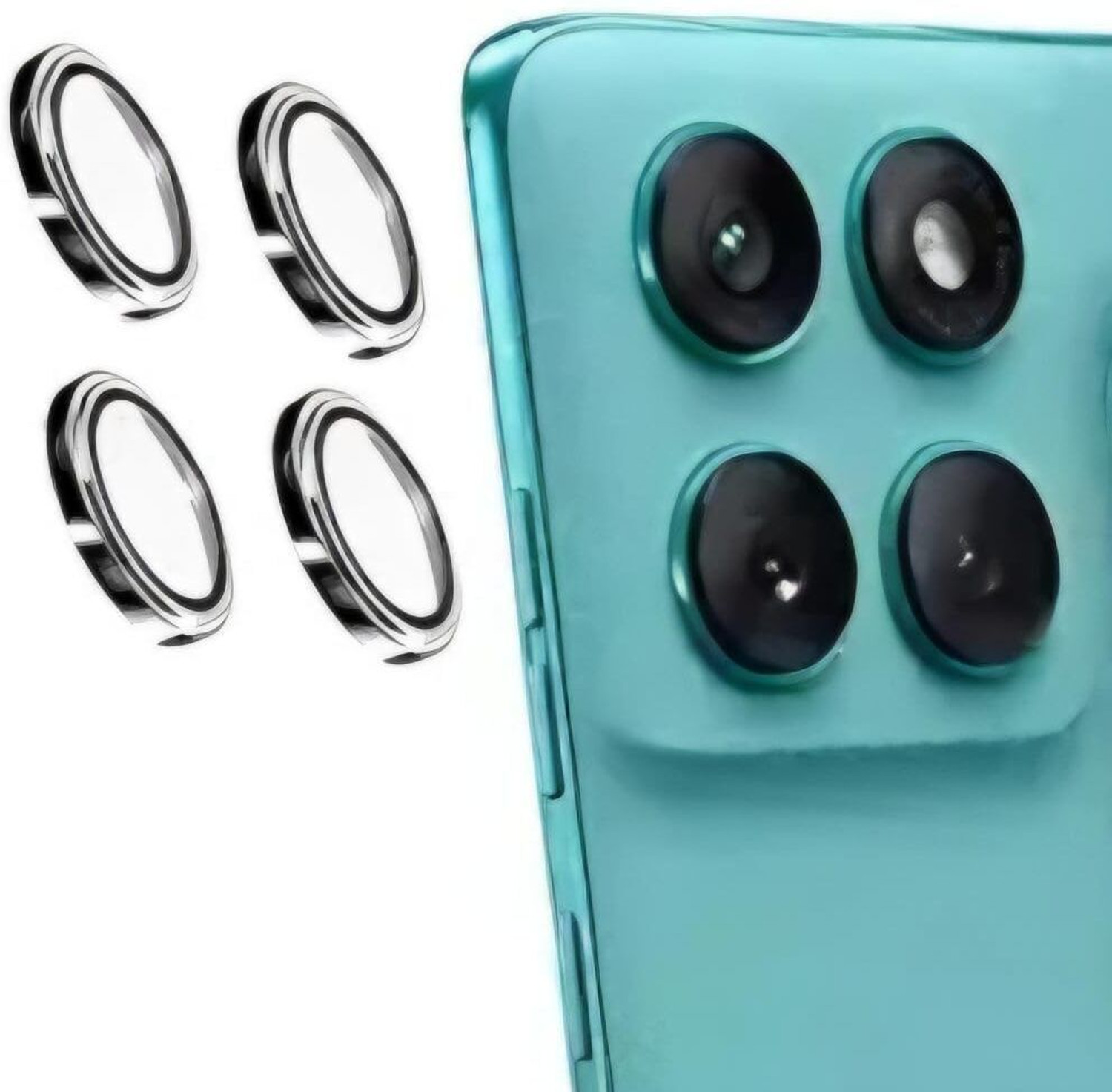 Besmon Back Camera Lens Ring Guard Protector For Moto Edge 60 Fusion With Camera Lens Protector Silver 1
